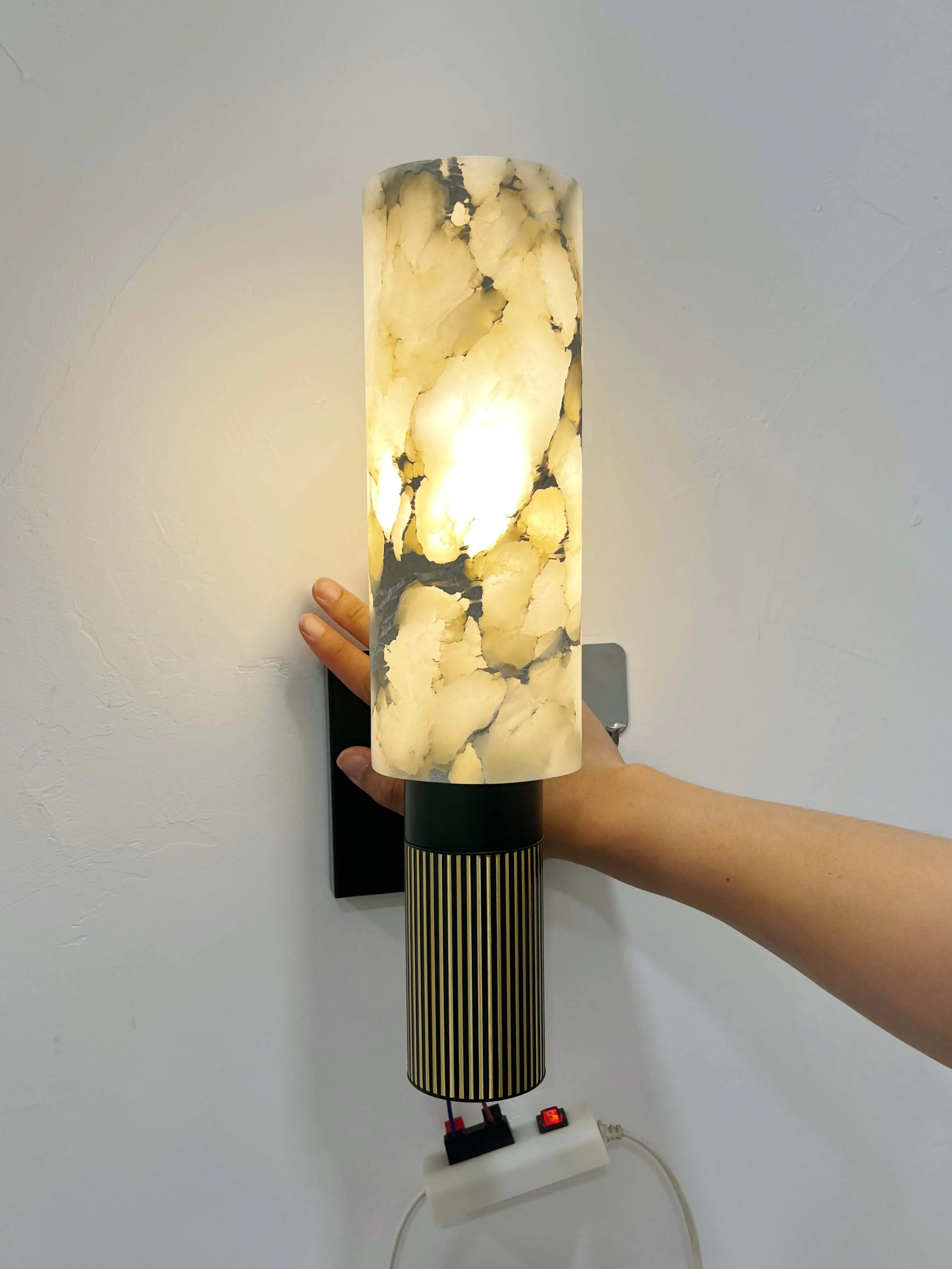 Moderne Luxus-Marmor-Wandleuchte, Vintage-LED-Wandleuchte aus Kupfer für Wohnzimmer, Schlafzimmer, Nachttisch, Badezimmer, Beleuchtung, Heimdekoration