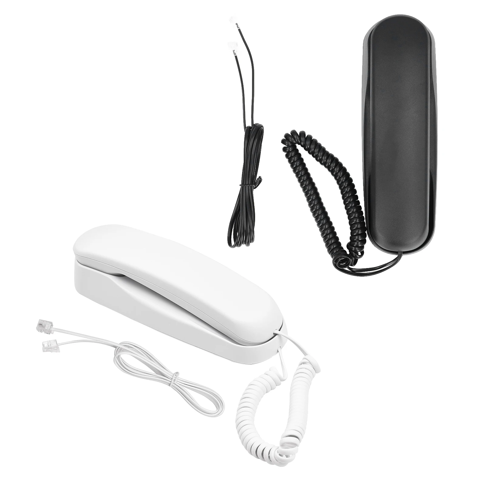 Mini-Desktop-Festnetztelefon mit Schnurgebunden, festes Telefon, wandmontierbar, unterstützt Stummschaltung/Pause/Wiederholung und 2-Ring-Lautstärke einstellbarer Funktion