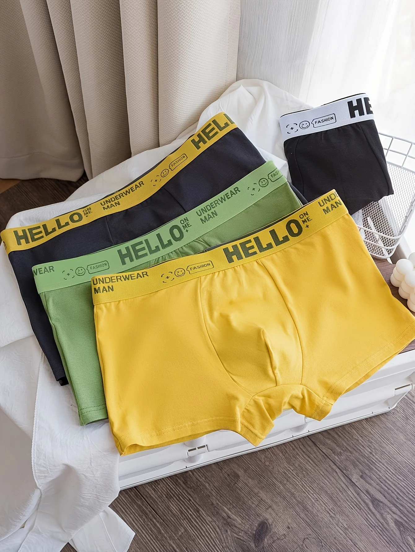 4-teiliges Set – Atmungsaktive, schnell trocknende Reise-Slips aus Baumwolle für Herren, feuchtigkeitsableitende und narbenfreie Herrenunterwäsche Image