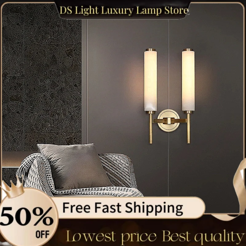 Spanische Marmor Led Wand Lampe Für Wohnzimmer Schlafzimmer Badezimmer Villa Moderne Luxus Stil Dekoration Gold Kupfer Spiegel Lichter
