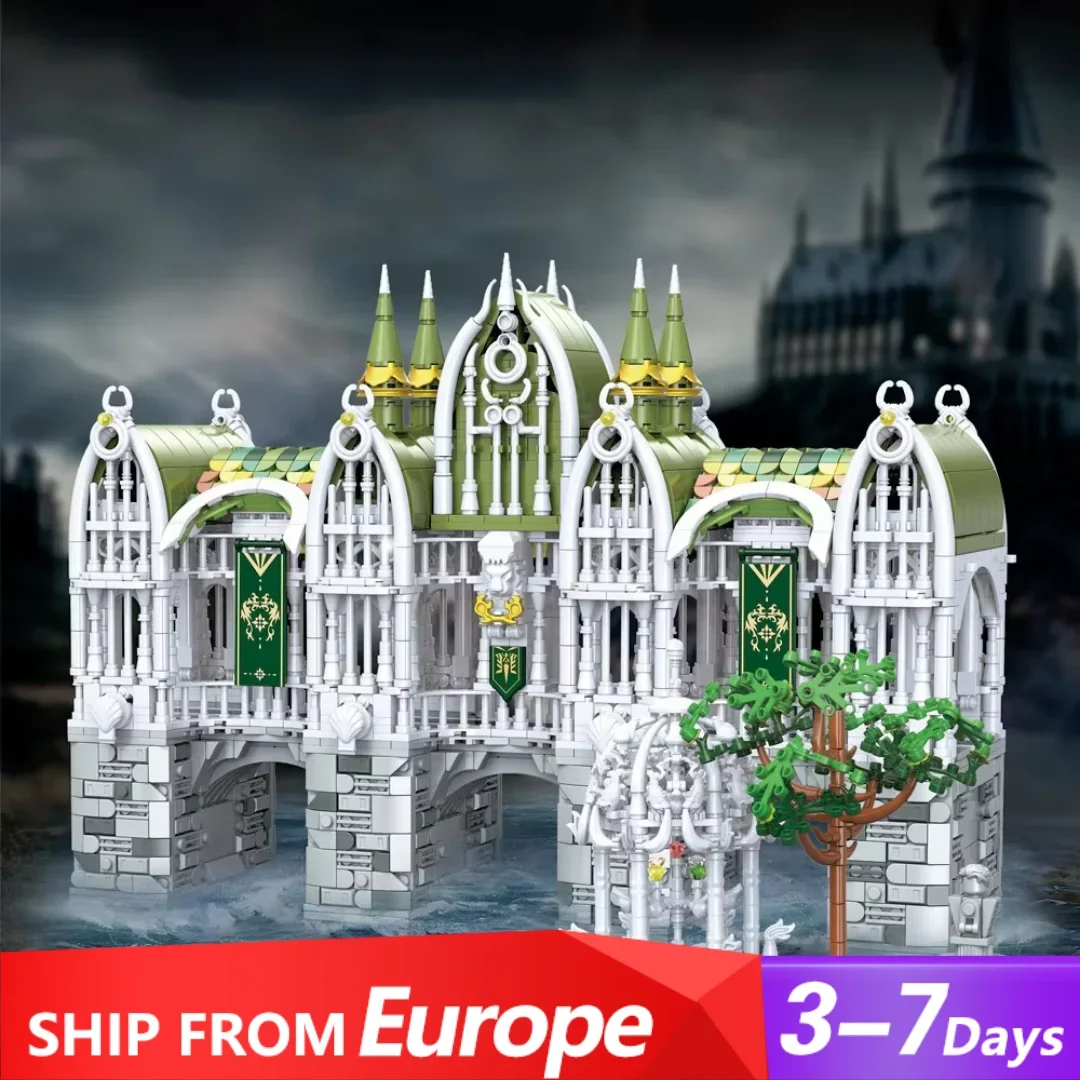 3035PCS MOC Film Ringe Brücke des Mutes Bausteine Mittelalterlichen Europäischen Brücke Palast Modell Ziegel Spielzeug für Kinder Erwachsene geschenk Image
