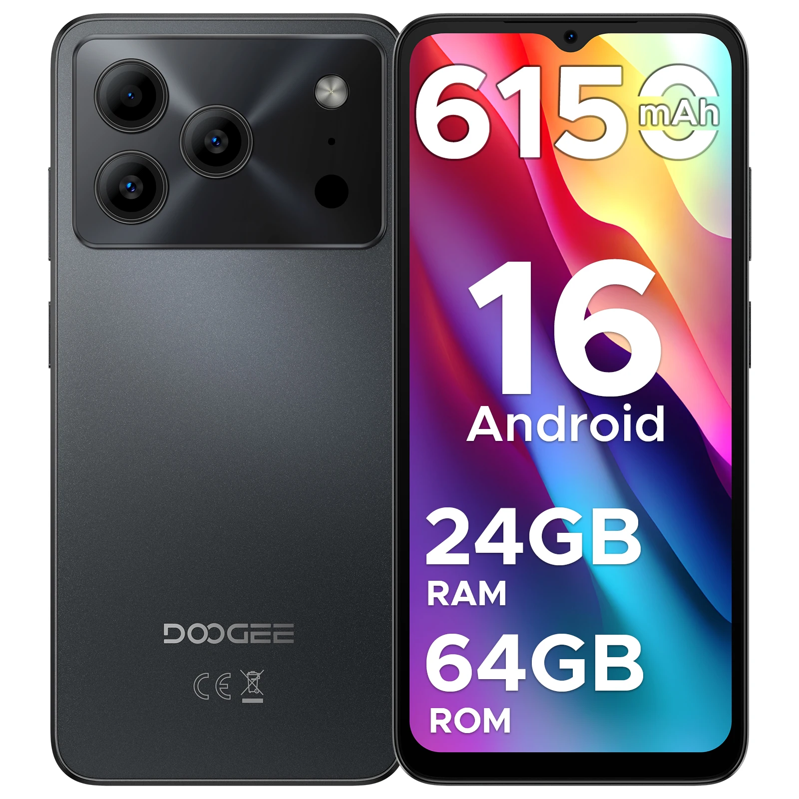Globale Version DOOGEE Note 56 Smartphone Android 16 6150 mAh Großer Akku 6,56 Zoll 90 Hz Display 24 GB 64 GB 8 MP Kamera Mobiltelefon Image