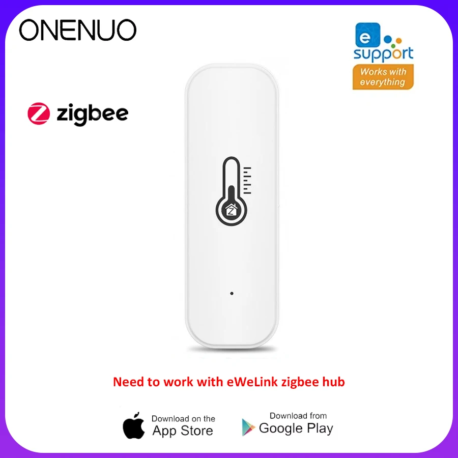 ZigBee Smart Temperatur Feuchtigkeit Sensor Batterie Powered Ewelink APP Control Thermometer Hygrometer Controller Für Alexa Google Image