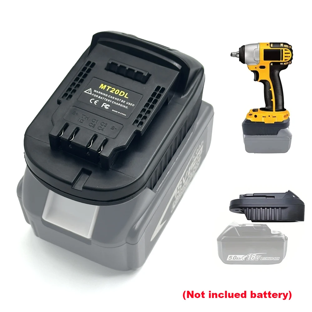 Adattatore per Batteria MT20DL, Convertitore da Batteria Makita 18V Li-ion a Batteria Dewalt 18V/20V Li-ion