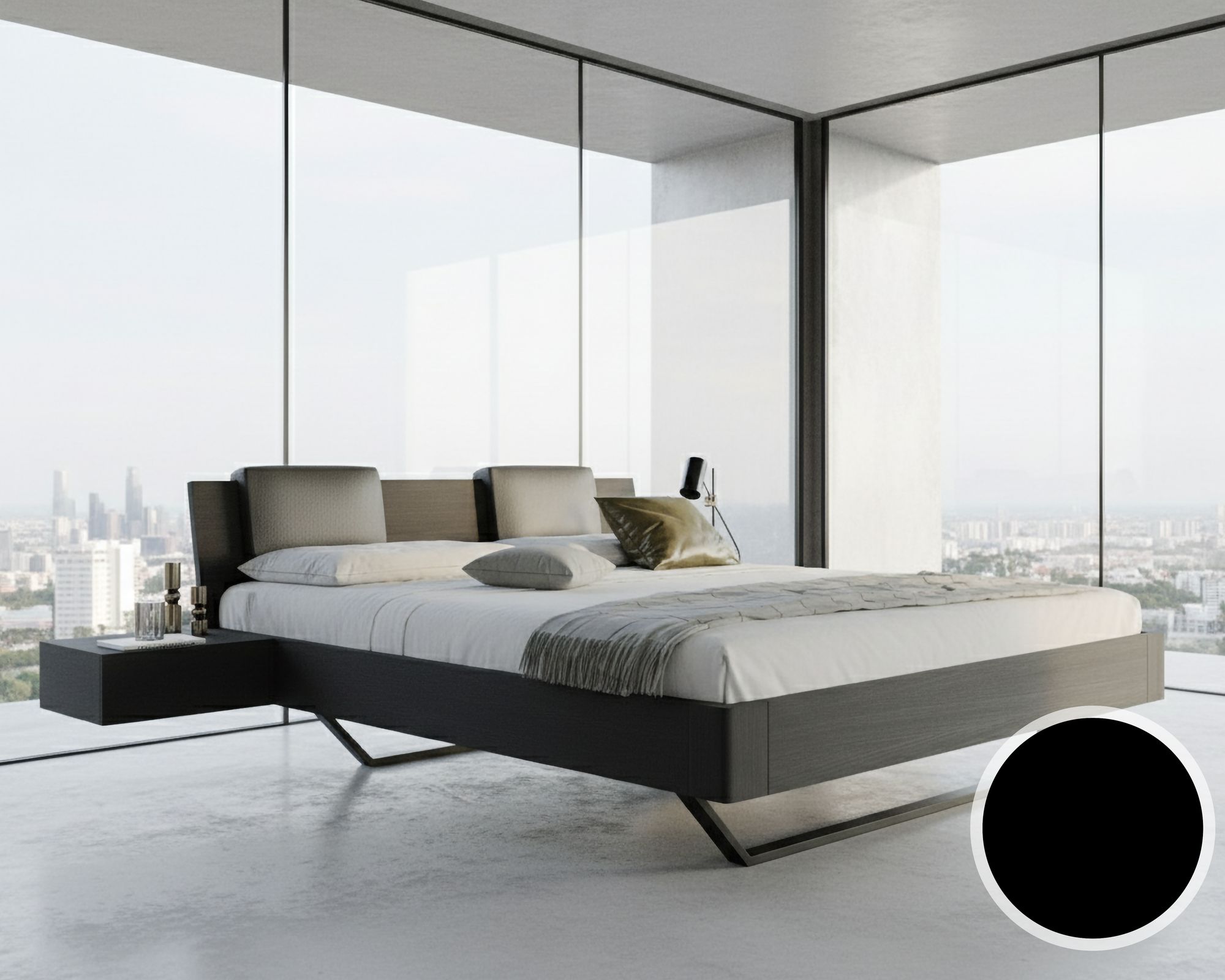 BlackWood »Dolce Vita IV BLACK-EDITION« Massivholzbett 160x200 cm / Wildeiche schwarz / ohne Kissen Image