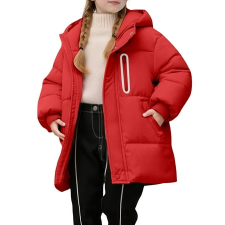Liyamei Winter Jacket Girls Down Coat Long Jacket Warm Winter Coat Children s Down Jackets Windproof Outdoor Jacket Fashion Children s Jacket Girls Puffer Jacket Size 10-11 Years