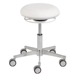 Mayer Sitzmöbel, Funktionsdrehhocker mit 3D-Sitzelement 1353, Weiß, Kunstleder, Alu-Fußkreuz, 1353_01_30582 Image