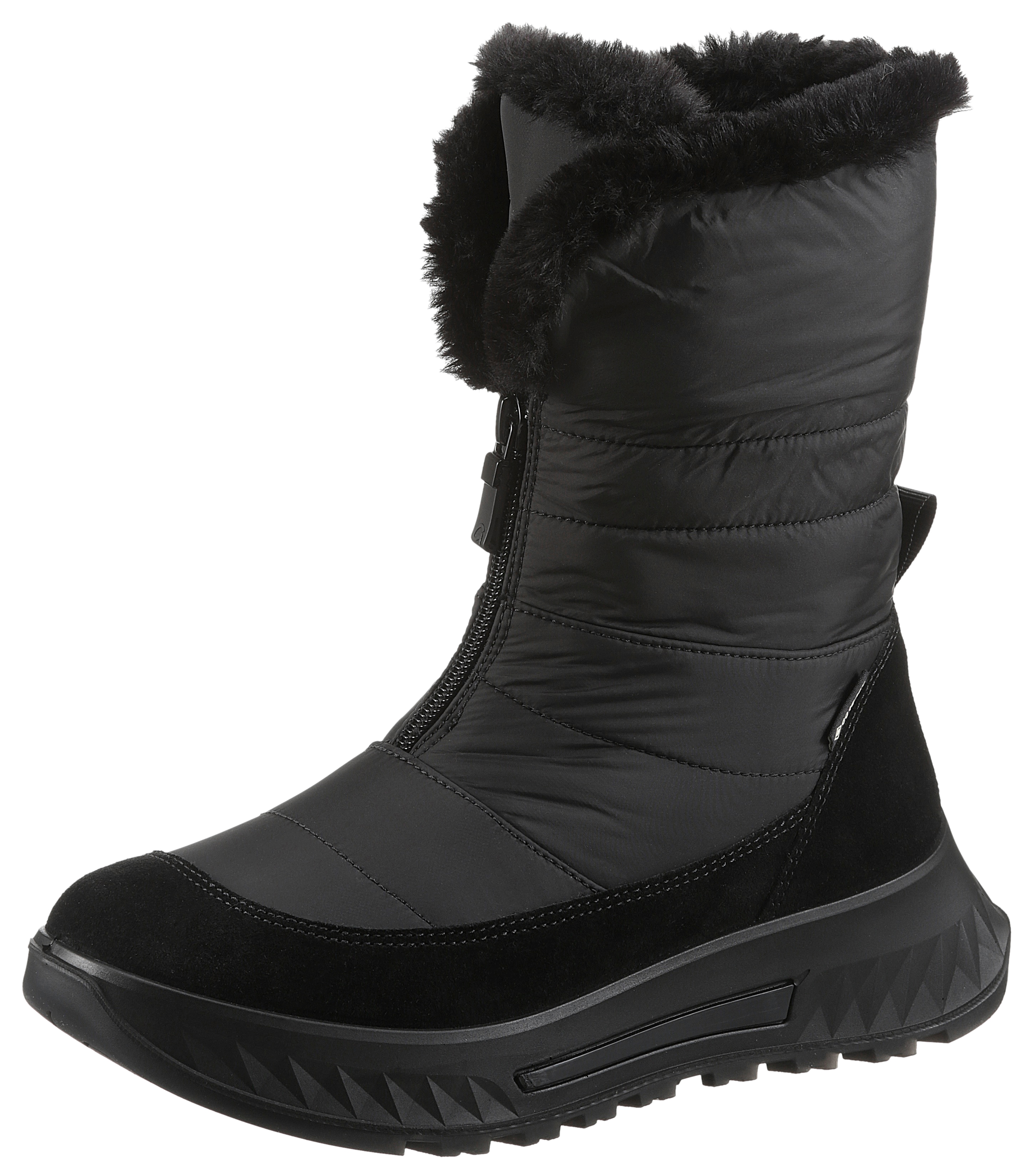 Winterboots ARA "ST.MORITZ", Damen, Gr. 7 (40,5), schwarz, Textil, Veloursleder, unifarben, Schuhe Winterboots, mit GORE TEX-Membran, H-Weite