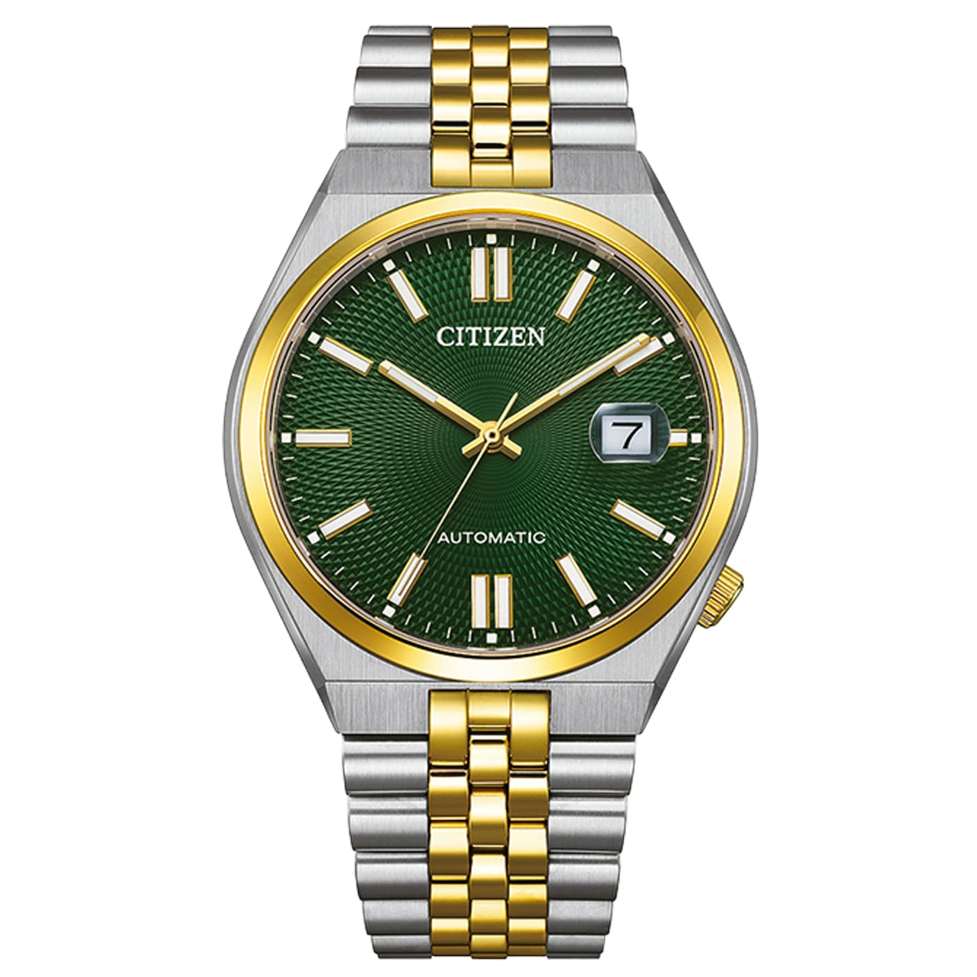 Automatikuhr CITIZEN "TSUYOSA 60h", silbergoldfarben, grün, Armbanduhren, Damen, Automatikuhr, Armbanduhr, Damenuhr, Herrenuhr, Mechanische Uhr, Edelstahlarmband