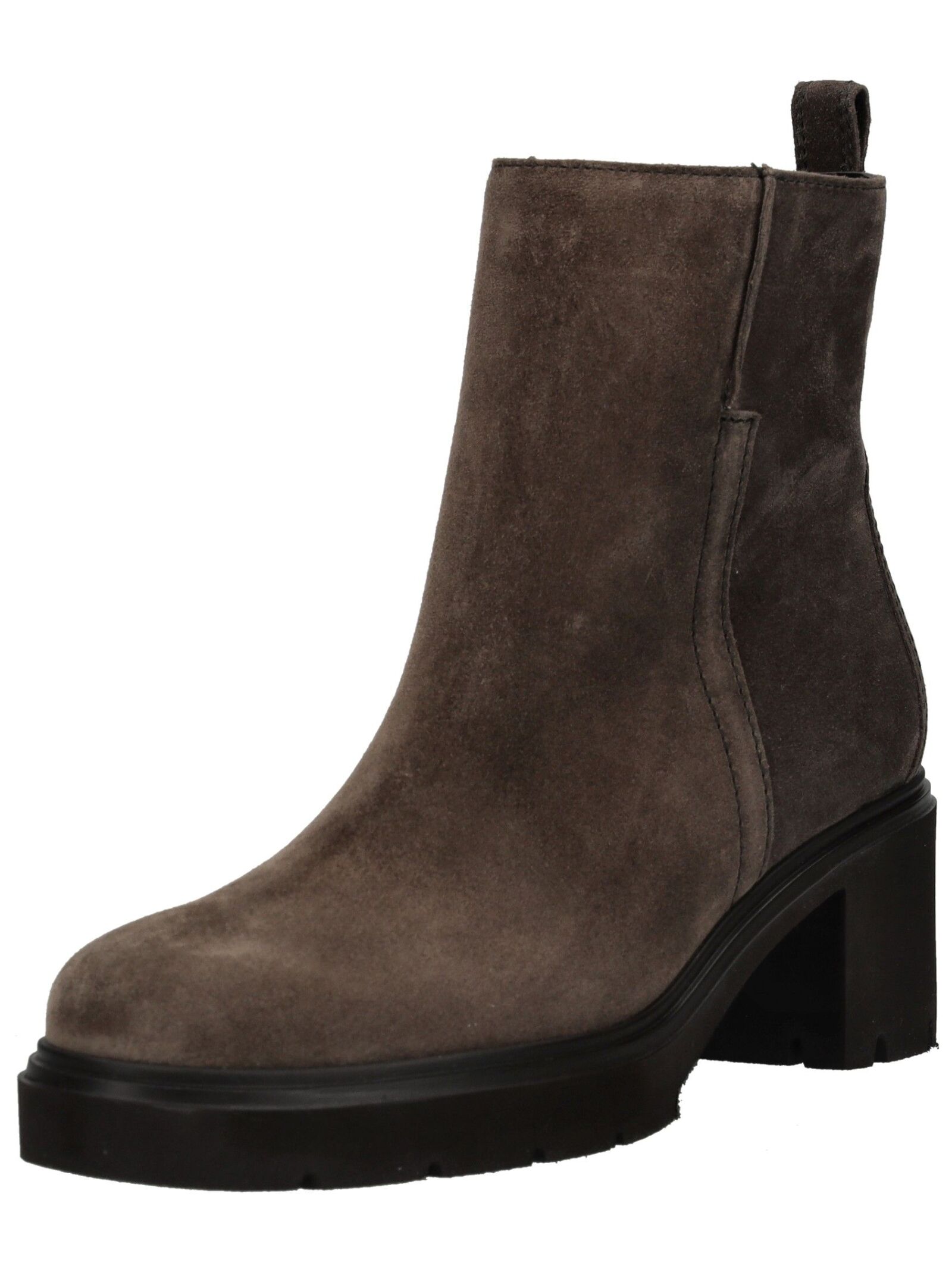 Stiefelette GABOR "Gabor Stiefelette Veloursleder", Damen, Gr. 39, dunkelbraun, Veloursleder, Schuhe Stiefelette