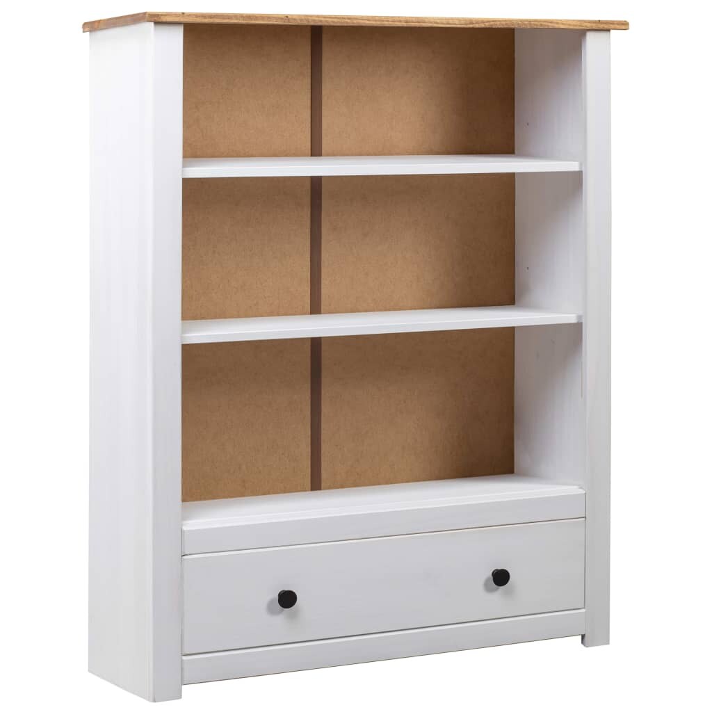 vidaXL Bücherregal Weiß 80 x 35 x 110 cm Massivholz Panama-Kiefer Image