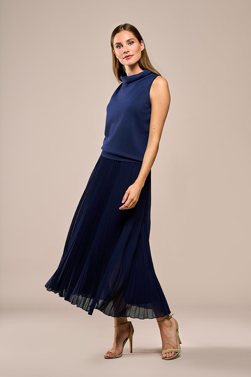 Lara Plisseerock Navy Image