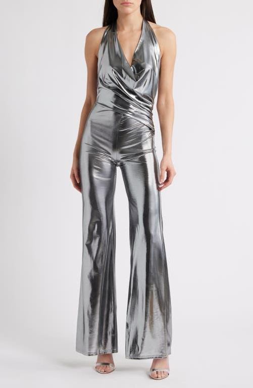 Donna Metallic Wide Leg Jumpsuit - White - NIKKI LUND Jumpsuits