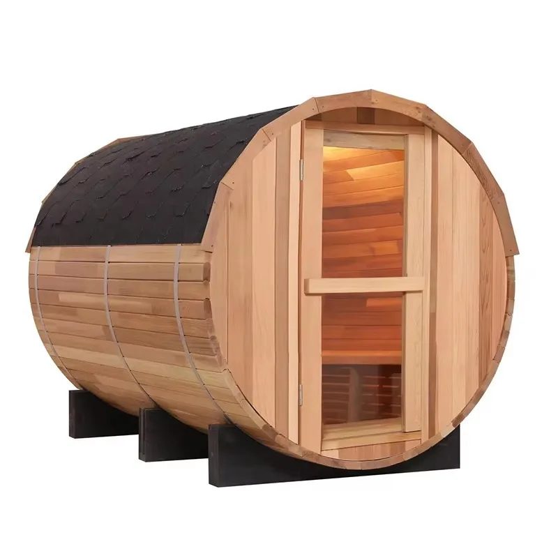 Sauna im Freien, 4–10 Personen, Holzofen, Elektroherd, Ferninfrarot-Trockendampffunktion, Hemlock-Bad, Sauna-Villa Image