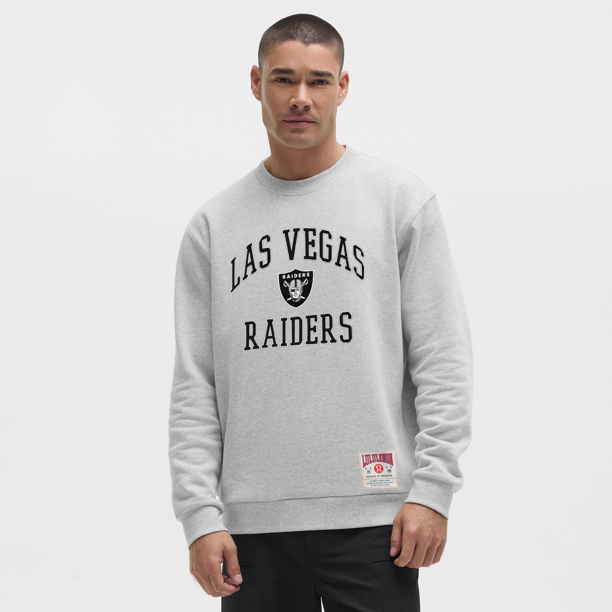 lululemon Heathered Silver Drop Las Vegas Raiders Steady State Sweatshirt für Herren Image