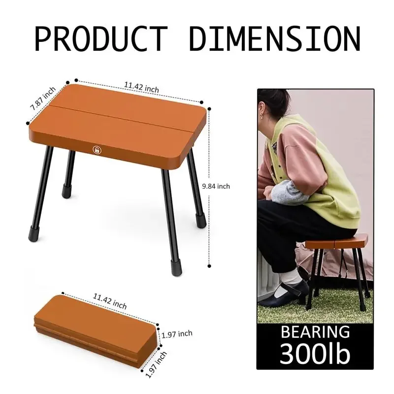 Camping-Klapphocker, ultraleicht, tragbar, Mini-Stuhl, robustes Aluminium, zum Angeln, Wandern, Picknick, Strand, Outdoor, Fußstütze