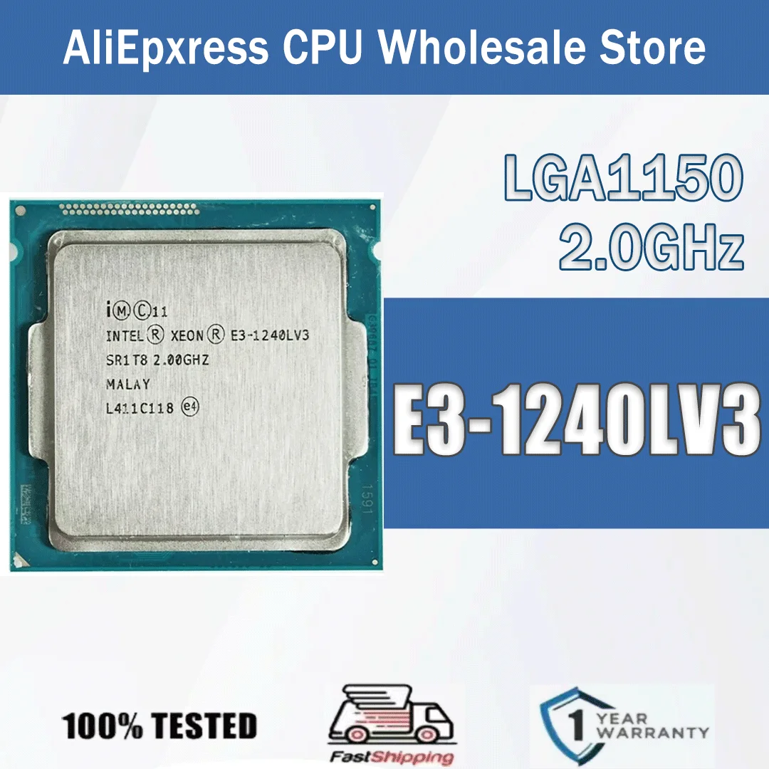 Intel Xeon E3-1240LV3 2,0 GHz Quad-Core 8M 25W E3 1240L VL Computer CPU Prozessor Server E3 1240LV3 Paket LGA 1150 SR1T8