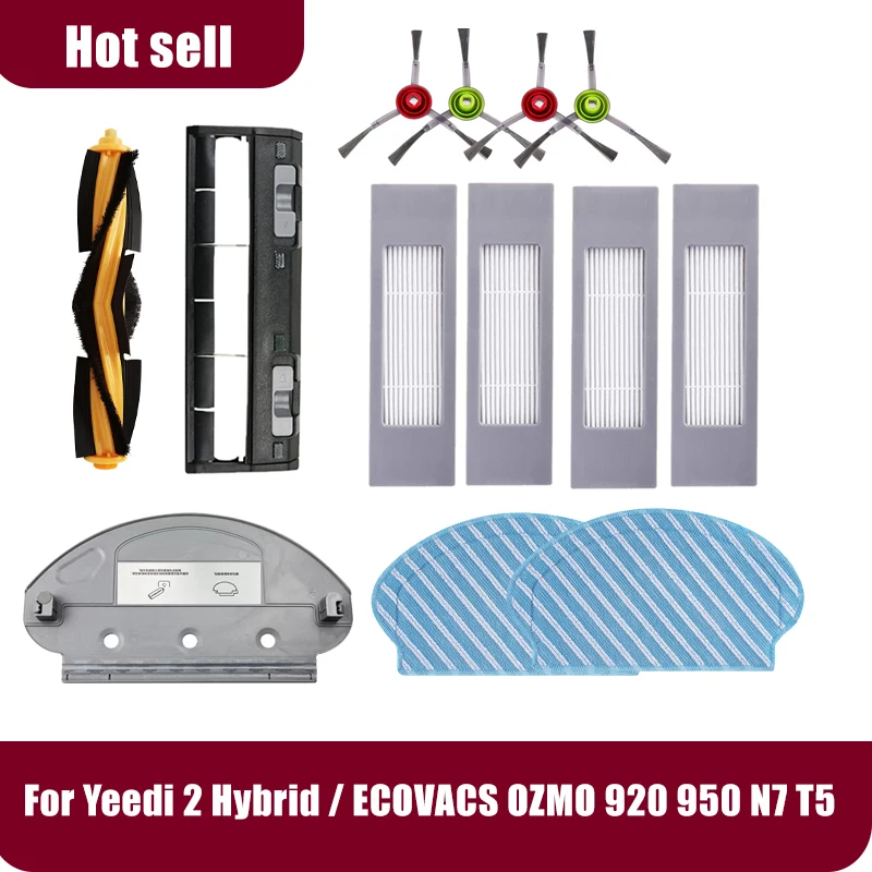 Für Ecovacs Deebot OZMO T5/920/950 Zubehör Hauptseitenbürste Wassertank Lenkrad Filter Mopp Staubsauger Ersatzteile Image