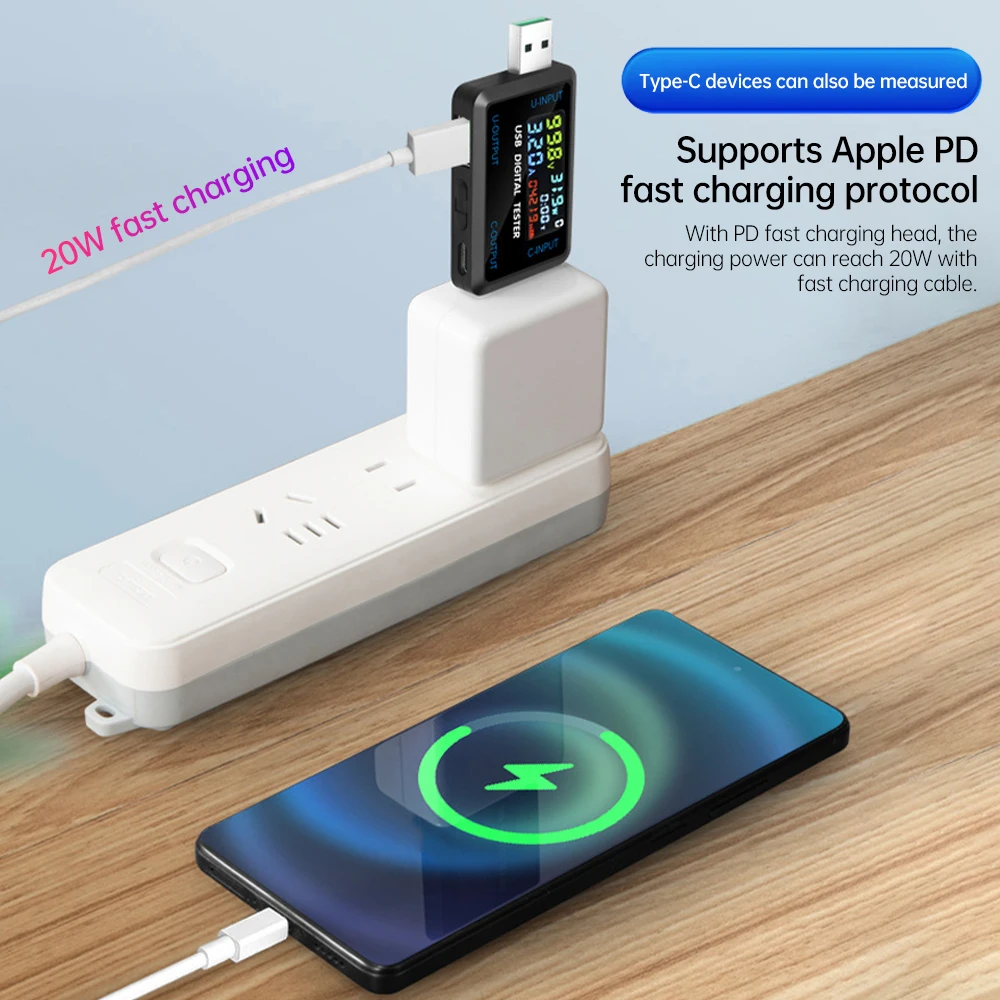 Spannungsmesser Strom Spannung Kapazität Batterietester USB Volt Strom Spannung Arzt Ladegerät Kapazitätstester Messgerät Power Bank Image