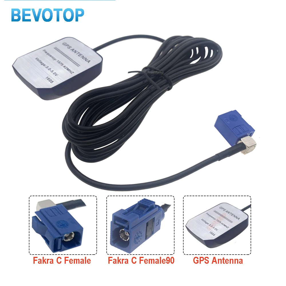 2M 3M 5M 7M GPS Antenna Fakra C Female RG174 Cable Car GPS Position Locate Receiver Antenna for VW Skoda for Benz for Audi