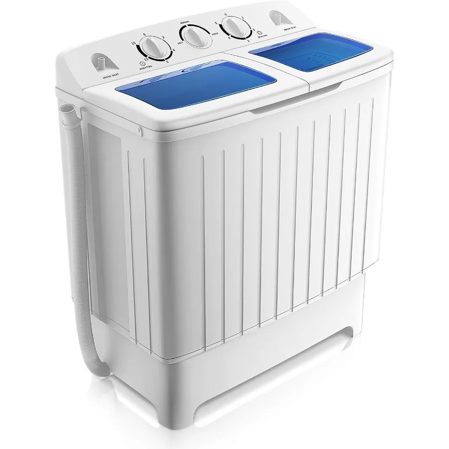 Portable Twin Tub 20 LBS Capacity Laundry Washer Spinner Timer SemiAutomatic Mini Washer and Dryer Combo for Apartment Dorm RV