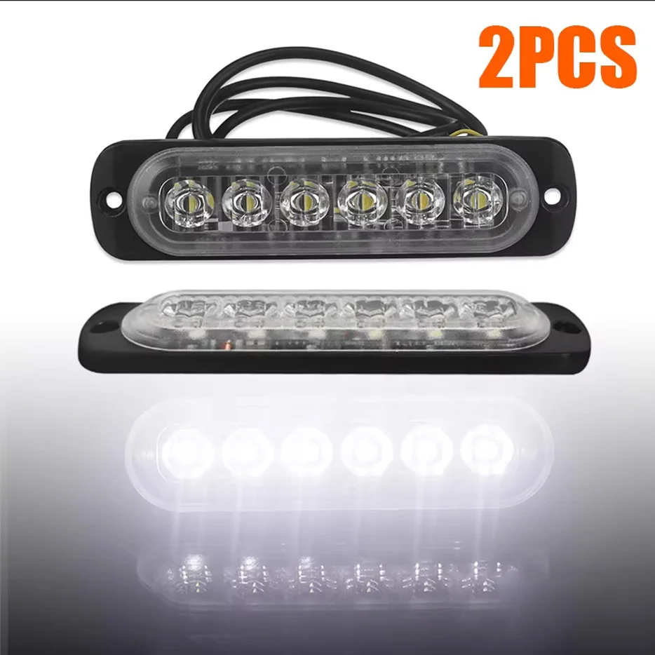 2 pz 12 V-24 V Fendinebbia LED Luce da lavoro Luce di inondazione Fuoristrada Auto Luci esterne Bianco 6 SMD Indicatore LED Luce Coda Lampade posteriori