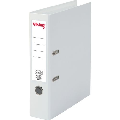 Viking Breit Ordner DIN A4 75 mm Weiß 2 Ringe Pappkarton, PP (Polypropylen) Matt Hochformat Image