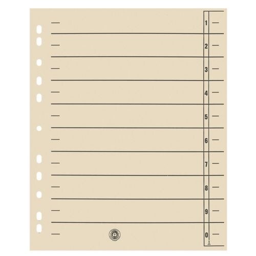 Viking 1 bis 10 Trennblätter Recycled 100% Spezial Chamois 10-teilig Pappkarton 11 Löcher 100 Stück Image