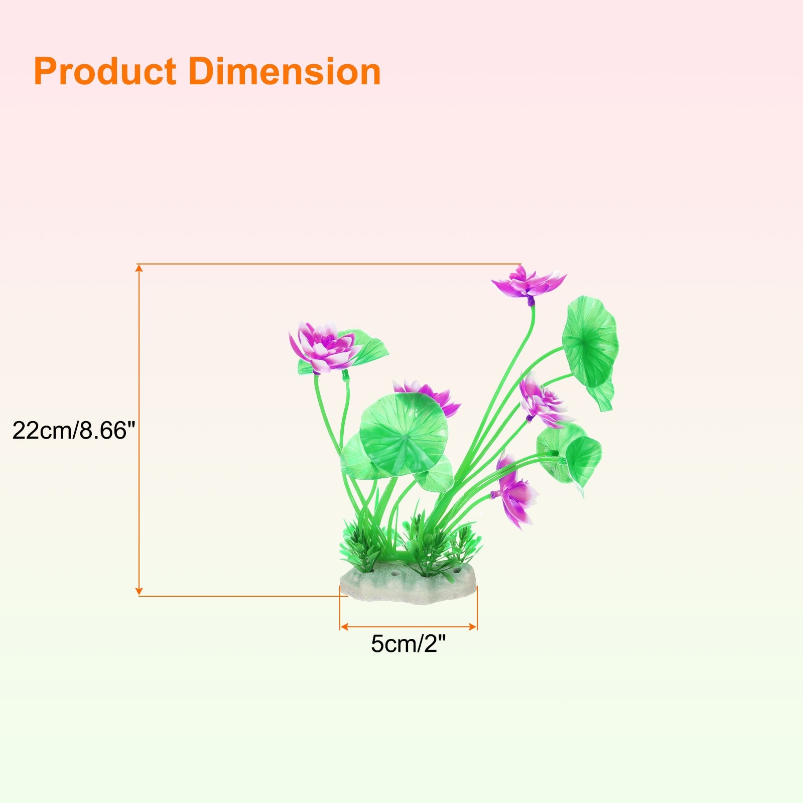 Aquarium Artificial Plants, Fish Tank Plants Decorations Accessories Aquatic Ornaments Decor Water Grass, (Lotus Flower)