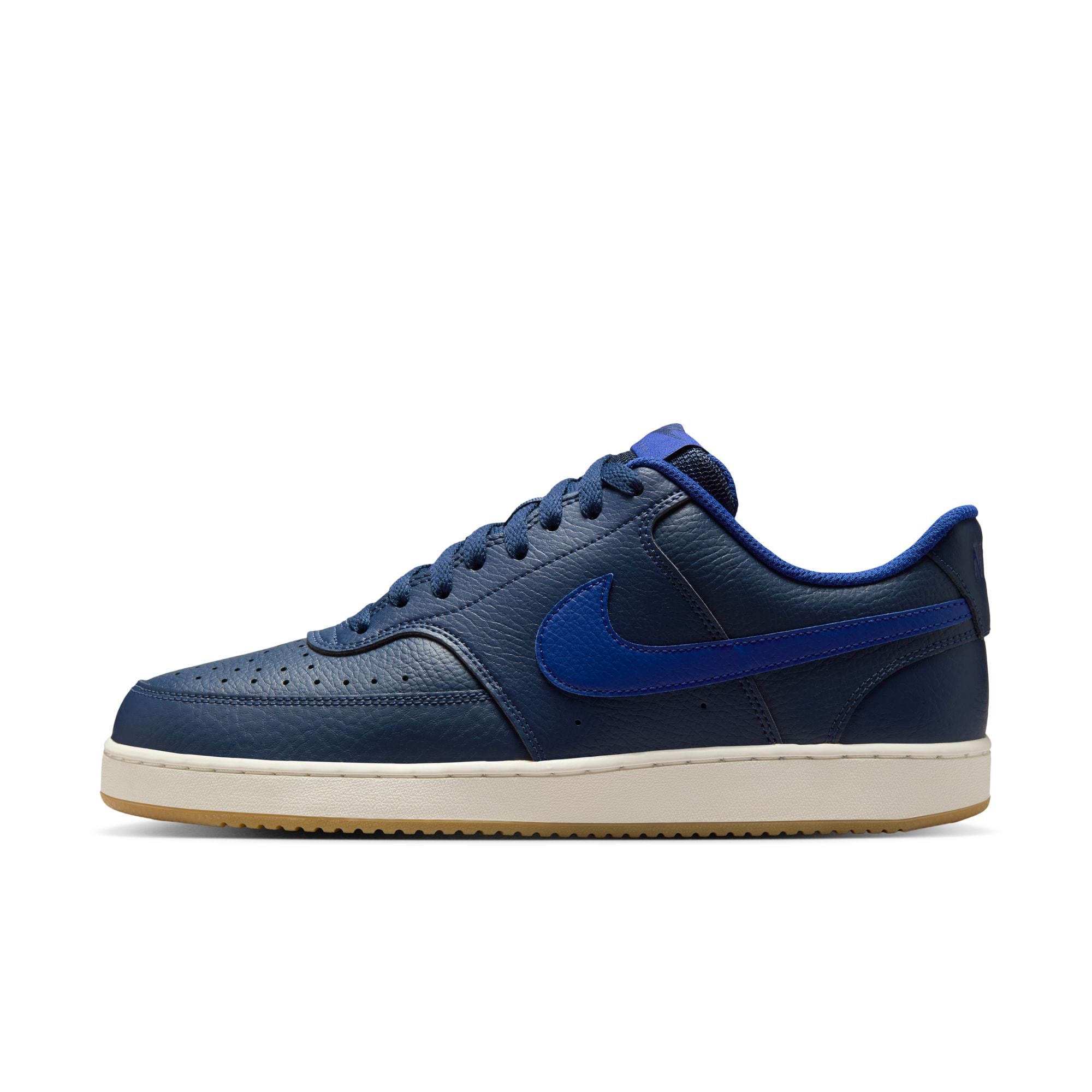 Sneaker NIKE SPORTSWEAR "NIKE COURT VISION LO", Herren, Gr. 47, midnight navy, deep royal blau, sail, Leder, Synthetik, Schuhe Sneaker