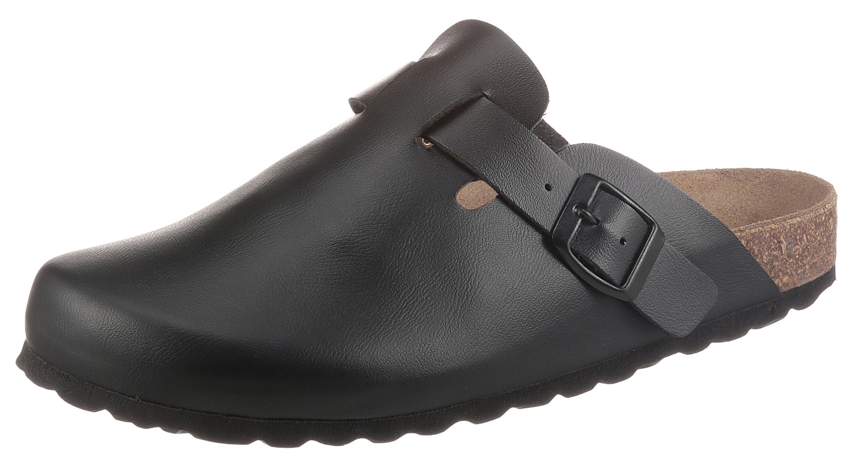 Clog ANISTON SHOES, Damen, Gr. 41, schwarz, Lederimitat, unifarben, Schuhe Clog, Gartenschuh, Berufsschuh, Hausschuh in klassischer Form