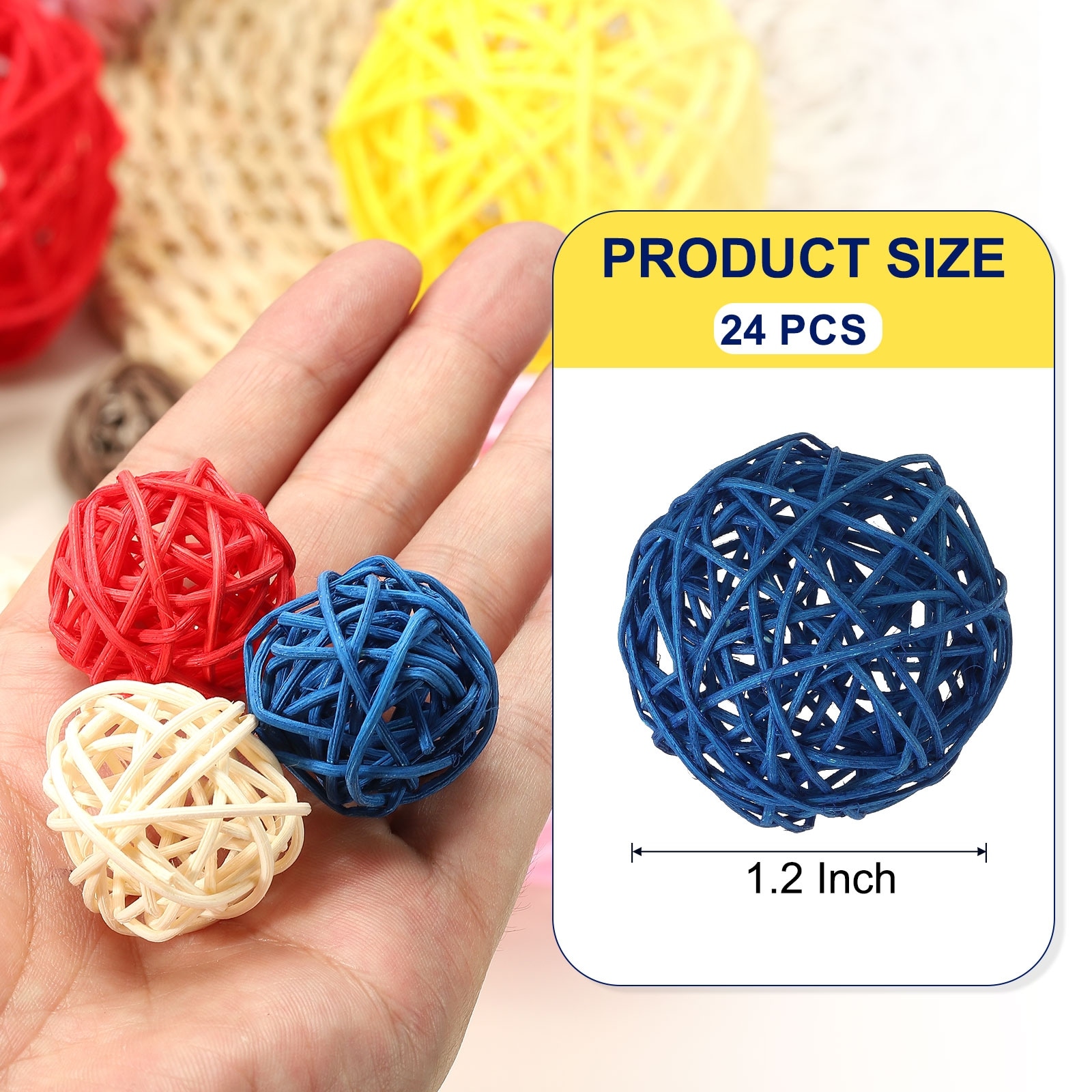 Wicker Rattan Ball Rattan Decorative Balls Vase Fillers for Wedding Party Centerpiece Home Decoration