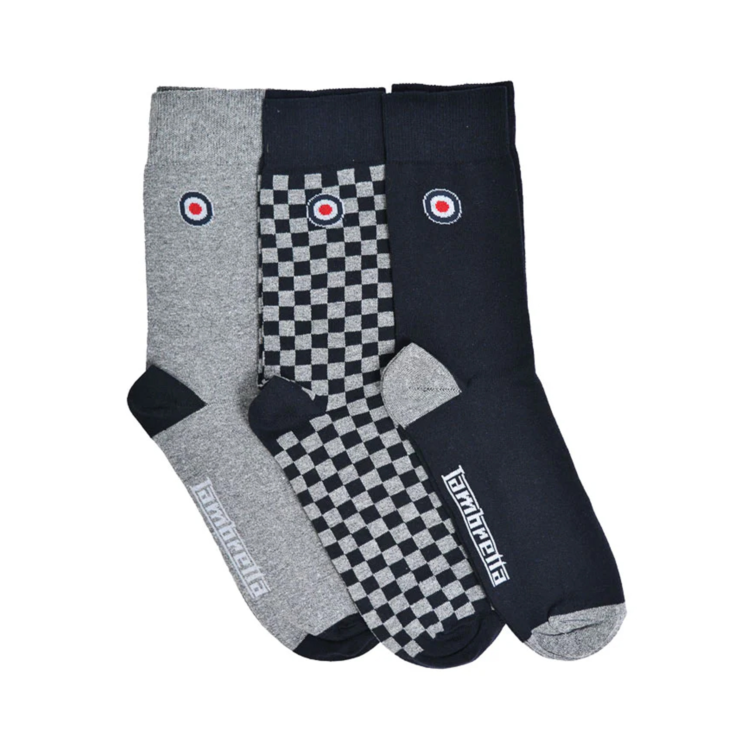 Lambretta - Socken für Herren (3er-Pack) (Grau/Marine)