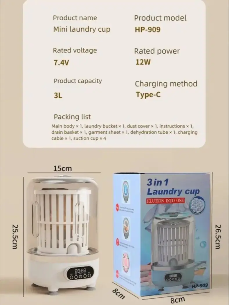 Maison nouvelle petite Machine à laver Portable charge chaussettes Mini Machine à laver étudiant dortoir Machine à laver