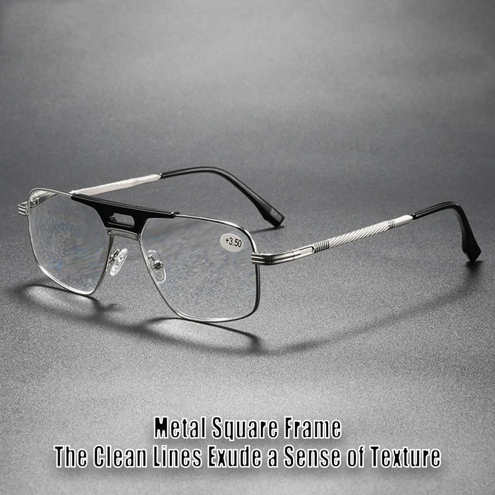 Neue Unisex Lesebrille Mode Retro Blockieren Blau Licht Leser Hohe Qualität Frühling Fuß Metall Rahmen Leser Mann Frau Image