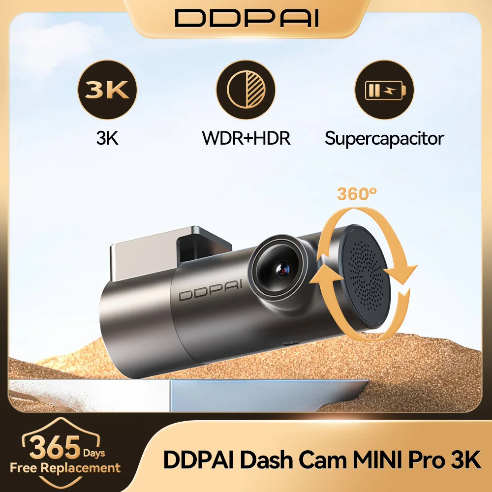 Neue DDPAI MINI Pro 3K HDR Dashcam 1620P Auto-DVR WLAN Nachtsicht WDR Sprachsteuerung 24H Parküberwachung 143 ° Sichtfeld Image