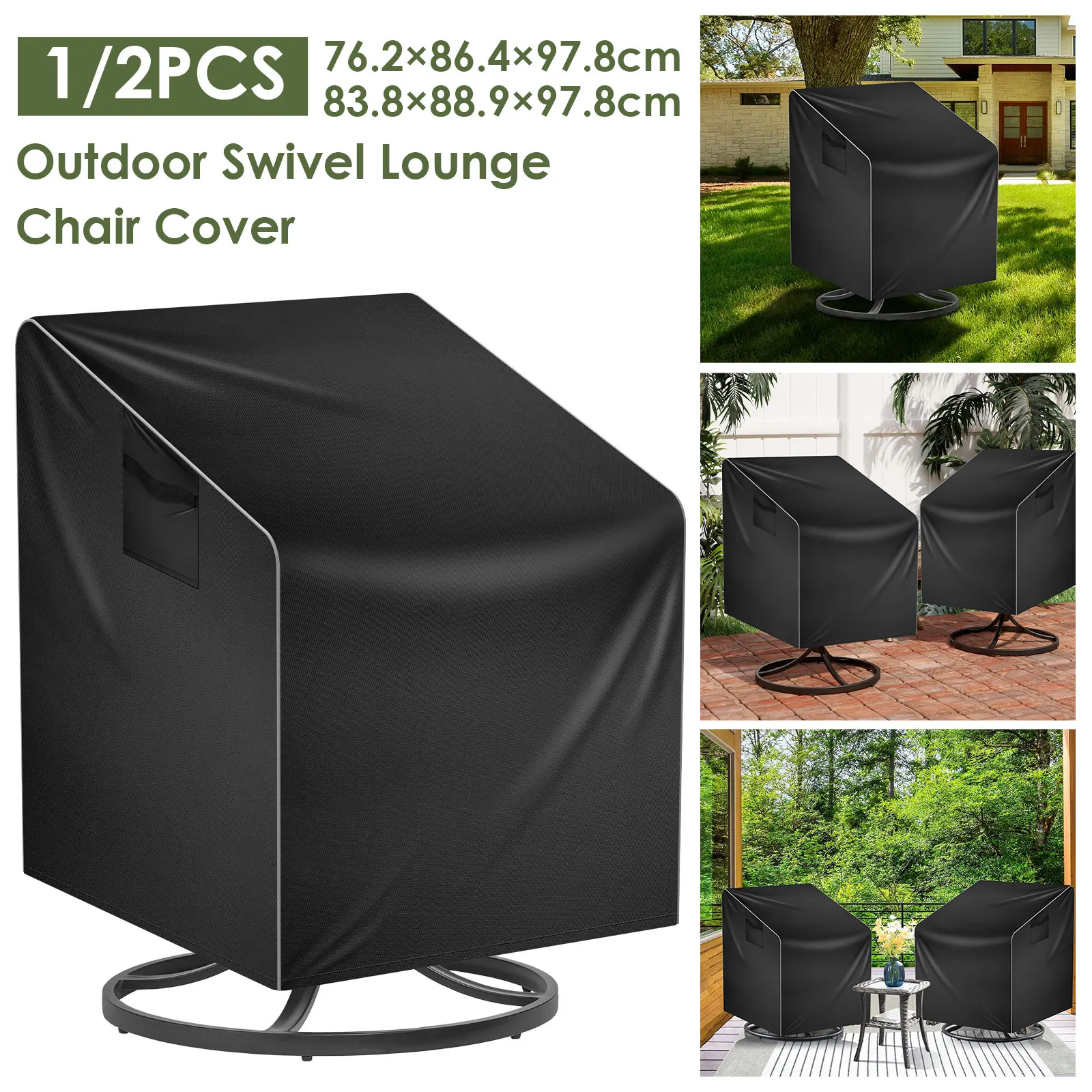 1/2 Stück Outdoor Drehstuhl Staubschutz Heavy Duty Oxford Tuch Wasserdicht Terrasse Segelflugzeug Stuhl Gartenmöbel Abdeckung