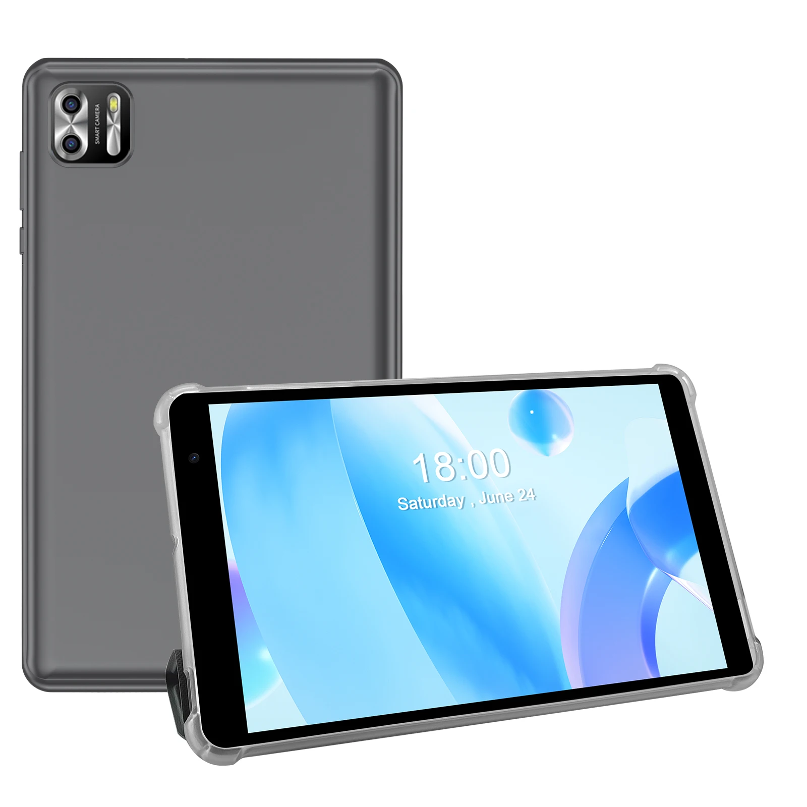 PRITOM 8-Zoll-Tablet Android 14, Octa-Core, 8 GB (4 + 4 GB virtuell) RAM, 64 GB ROM, 5GWi-Fi, mit schützender Lederhülle Image