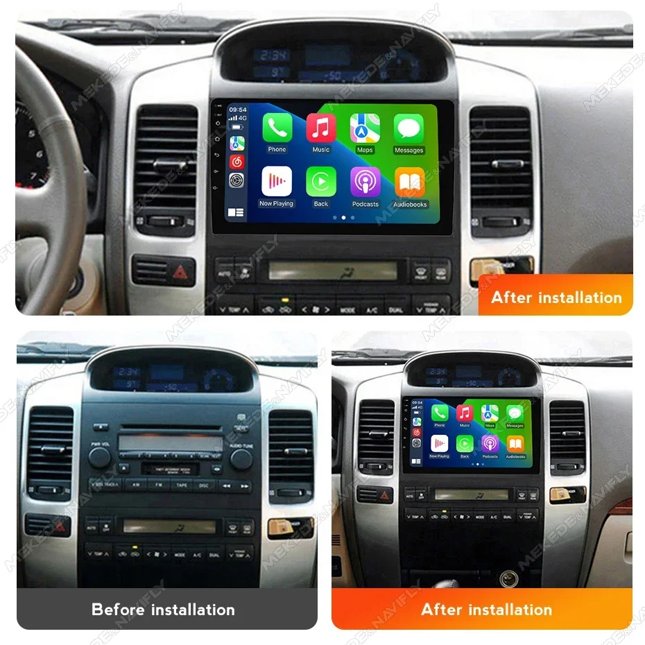 Android 2 Din Autoradio für Toyota Land Cruiser Prado 120 LC120 2003-2009 CarPlay Auto Audio Stereo Multimedia Video Player GPS Image