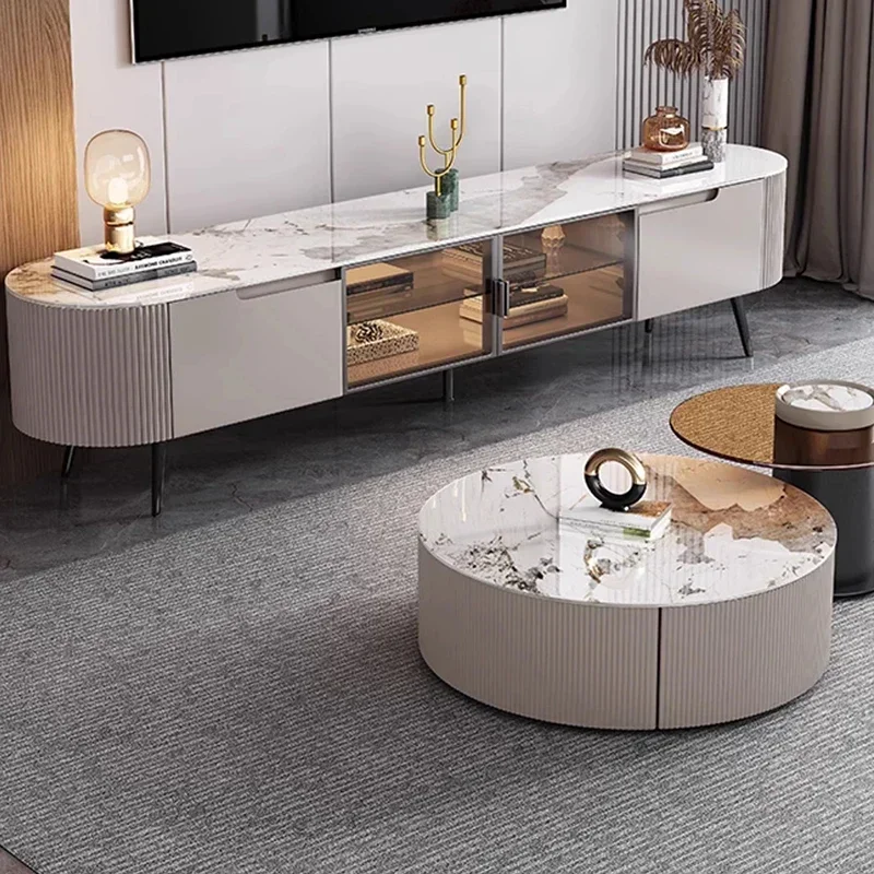 Luxuriöser TV-Schrank, moderne Wohnzimmermöbel, luxuriöser ästhetischer Kaminständer, multifunktionaler Luxus-TV-Schrank