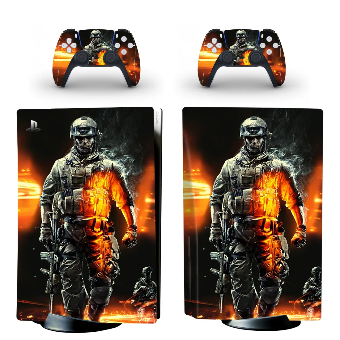 Battlefield PS5 Disc Digital Skin Aufkleber Aufkleber Abdeckung für Konsole Controller PS5 Standard Disk Skin Aufkleber Vinyl Image