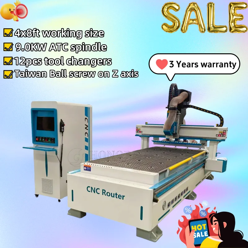 Automatischer Werkzeugwechsler, 9 kW, Luftkühlung, ISO30, ATC-Spindel, Holz-CNC-Fräser zum Fabrikpreis Image