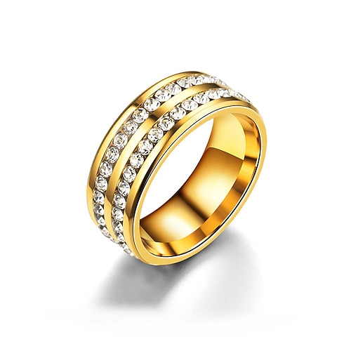 Weihnachtsring aus Titanstahl für Herren mit roten und blauen Kristallsteinen, mehrere Farben, perfekt für die Feiertage und als Geschenk Image
