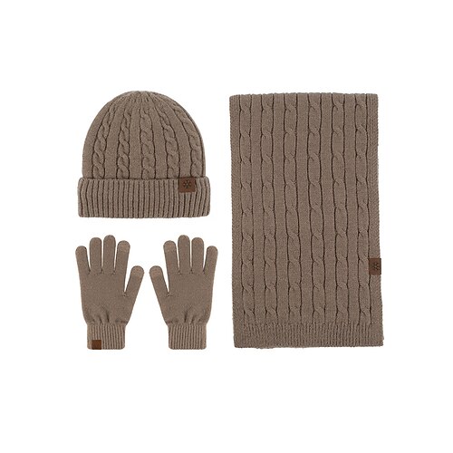 Unisex-Weihnachtsset mit Mütze, Schal und Handschuhen mit Touchscreen-Handschuhen, mehrere Farben, perfekt für Wintermode und als Weihnachtsgeschenk Image