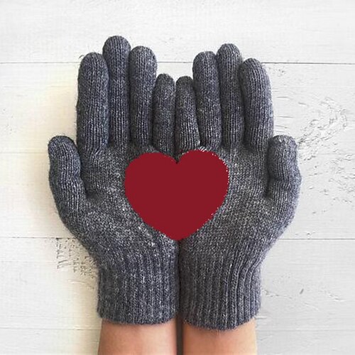 Damen 1 Paar Fingerspitzen / Winterhandschuhe Streetwear / Outdoor Handschuhe - Herz Vollfinger / Druck Image