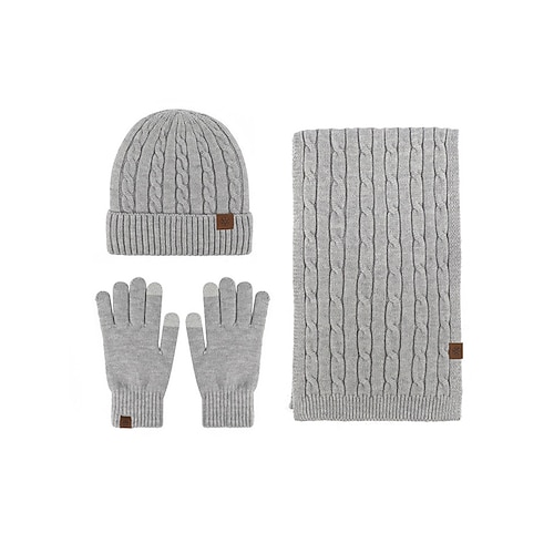 Unisex-Weihnachtsset mit Mütze, Schal und Handschuhen mit Touchscreen-Handschuhen, mehrere Farben, perfekt für Wintermode und als Weihnachtsgeschenk Image
