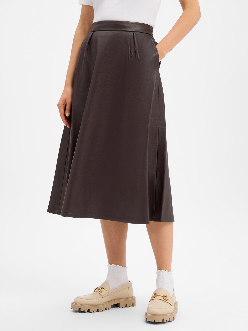 s.Oliver BLACK LABEL Kunstleder-Rock Damen schoko, 44 Image