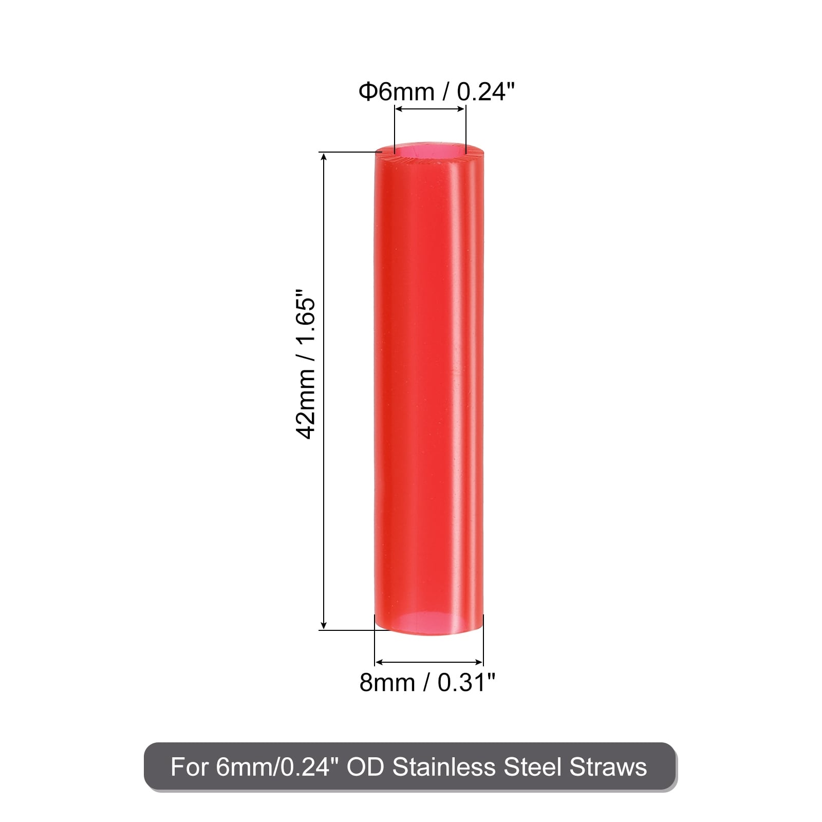 20Pcs Silicone Straw Tips for 6mm/0.24