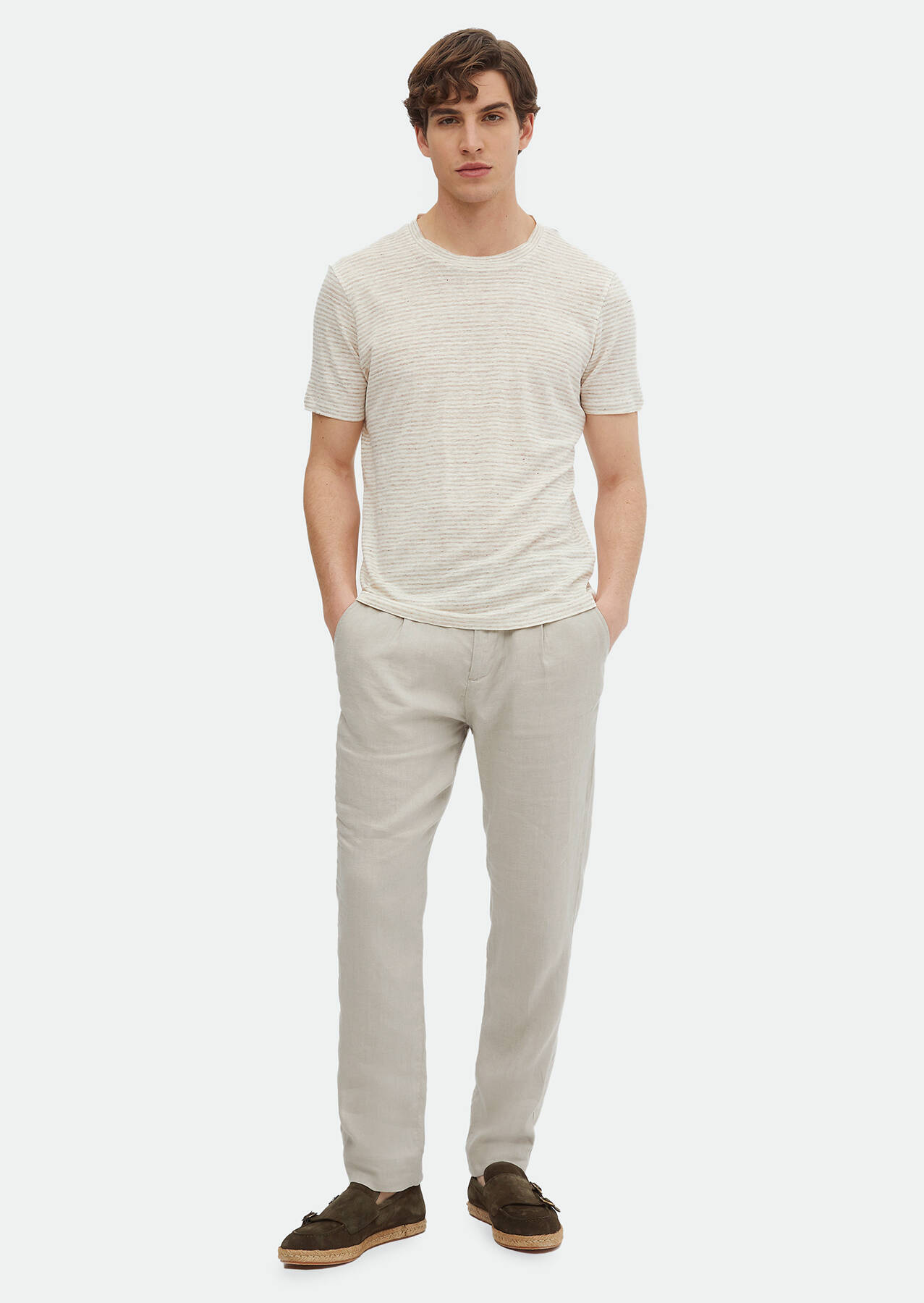 Gestreiftes Fahrrad-Kragen-T-Shirt Image