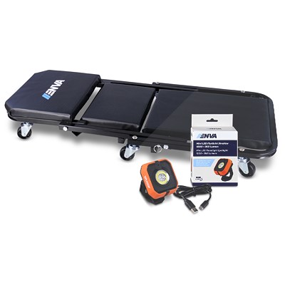 Enva Montagerollbrett - Werkstatthocker + LED Flutlicht 1000 Lumen [Hersteller-Nr. 40792429] Image